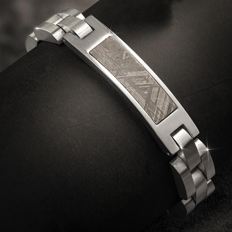 Men's Meteorite in Steel Bracelet